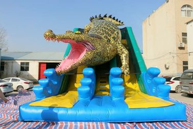 Dauerhafter enormer aufblasbarer Dia-König Crocodile Dual Slide umweltfreundliches Wss-259