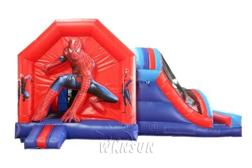 Spider Man-Trampoline-aufblasbares Schlag-Haus mit Dia für Vergnügungspark fournisseur